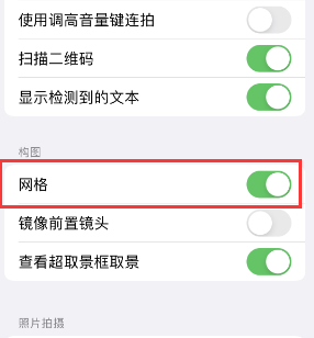 和龙苹果手机维修网点分享iPhone如何开启九宫格构图功能 