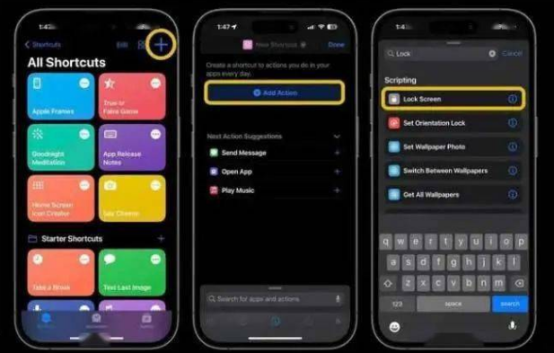 和龙苹果14锁屏维修店分享iPhone14升级iOS16.4后如何创建锁屏快捷方式 